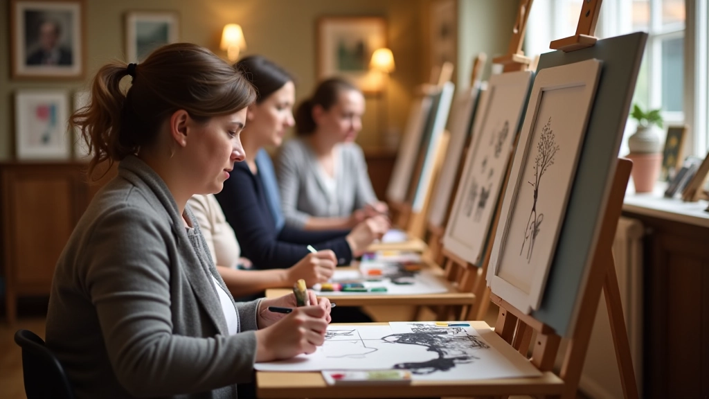 Local art studio class in session