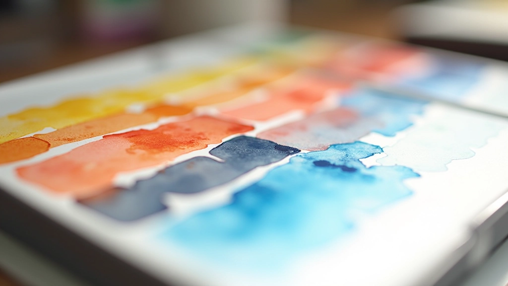 Watercolor palette showing warm and cool colour variations, demonstrating colour temperature shifts used in landscape painting